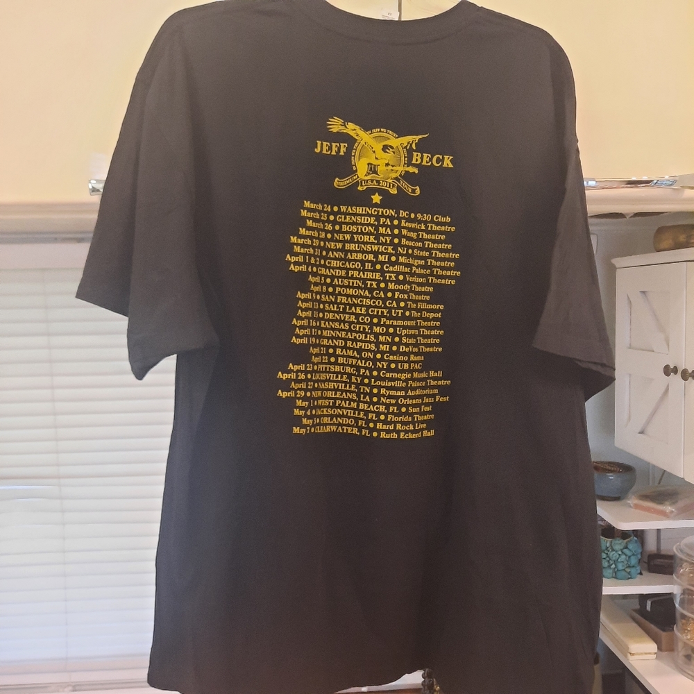 Jeff Beck 2011 US World Tour Short Sleeve Tee Shirt 2X - Picture 5 of 12